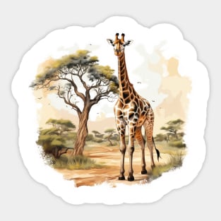 Watercolor Giraffe Sticker